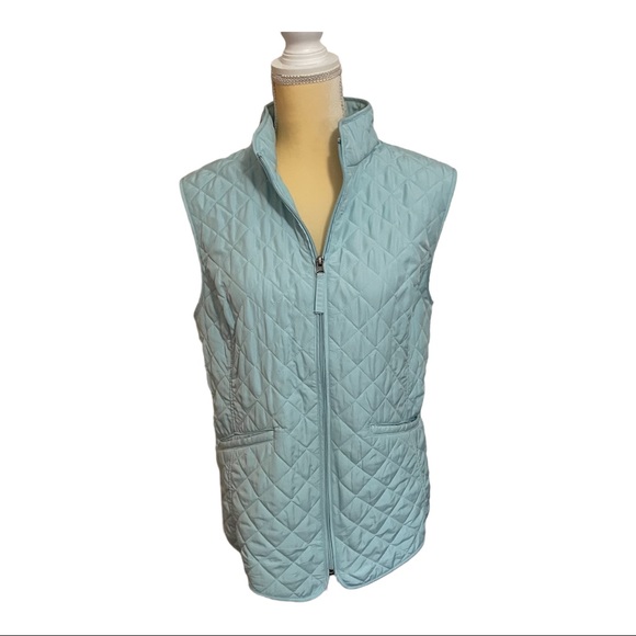 Van Heusen Jackets & Blazers - Van Heusen Light Blue Quilted Zip-Up Vest Size XL